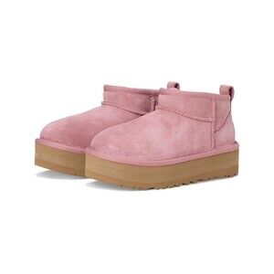 UGG ULTRA MINI PLATFORM SUEDE SHEARLING LINED ANKLE BOOTS PINK Y 6 WOMEN 7.5-8